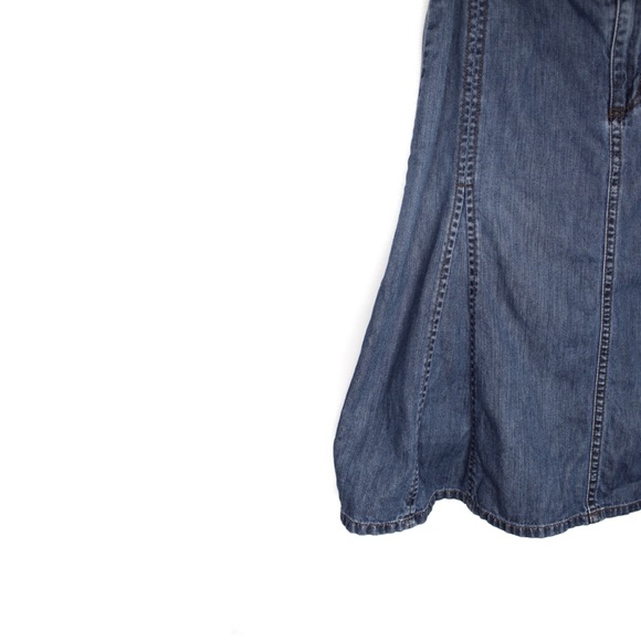 Vintage Denim Jean Fit and Flare Midi Skirt with Matching Belt 4 Liz Claiborne - Picture 3 of 7